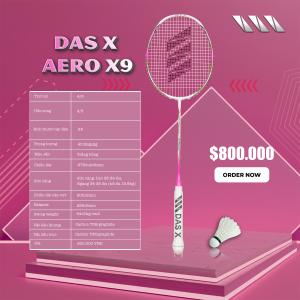 Vợt cầu lông DAS X AERO X9 - Trắng hồng