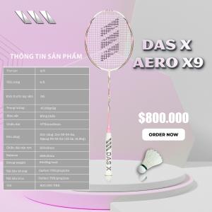 Vợt cầu lông DAS X AERO X9 - Trắng hồng phấn