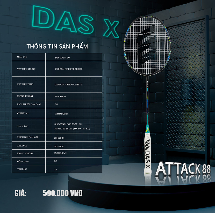 Vợt cầu lông DAS X ATTACK 88