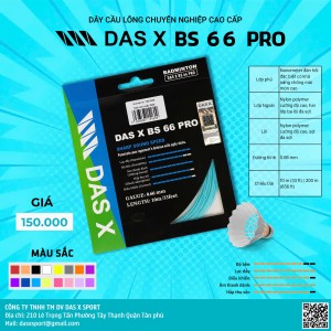 Dây vợt cầu lông bộ DAS X BS 66 Pro - Xanh lơ