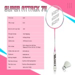 Vợt cầu lông DAS X SUPER ATTACK 7II - Trắng hồng