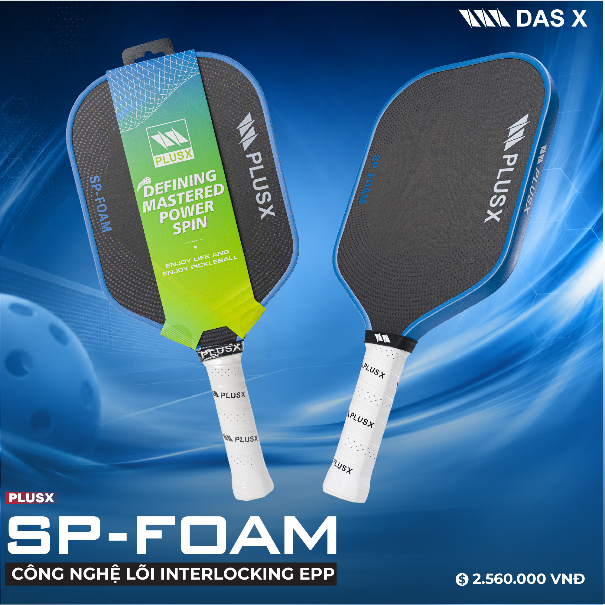 Vợt Pickleball PLUSX SP-FOAM - 16MM