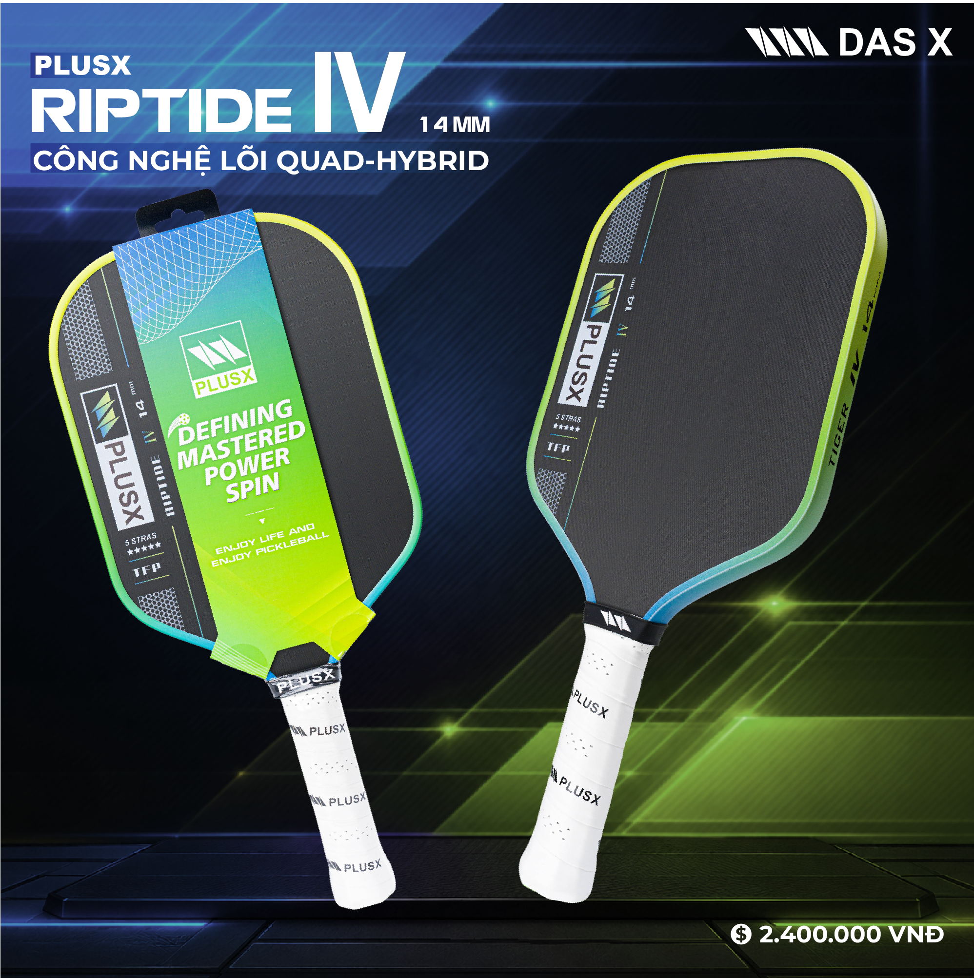 Vợt Pickleball_PLUSX RIPTIDE IV
