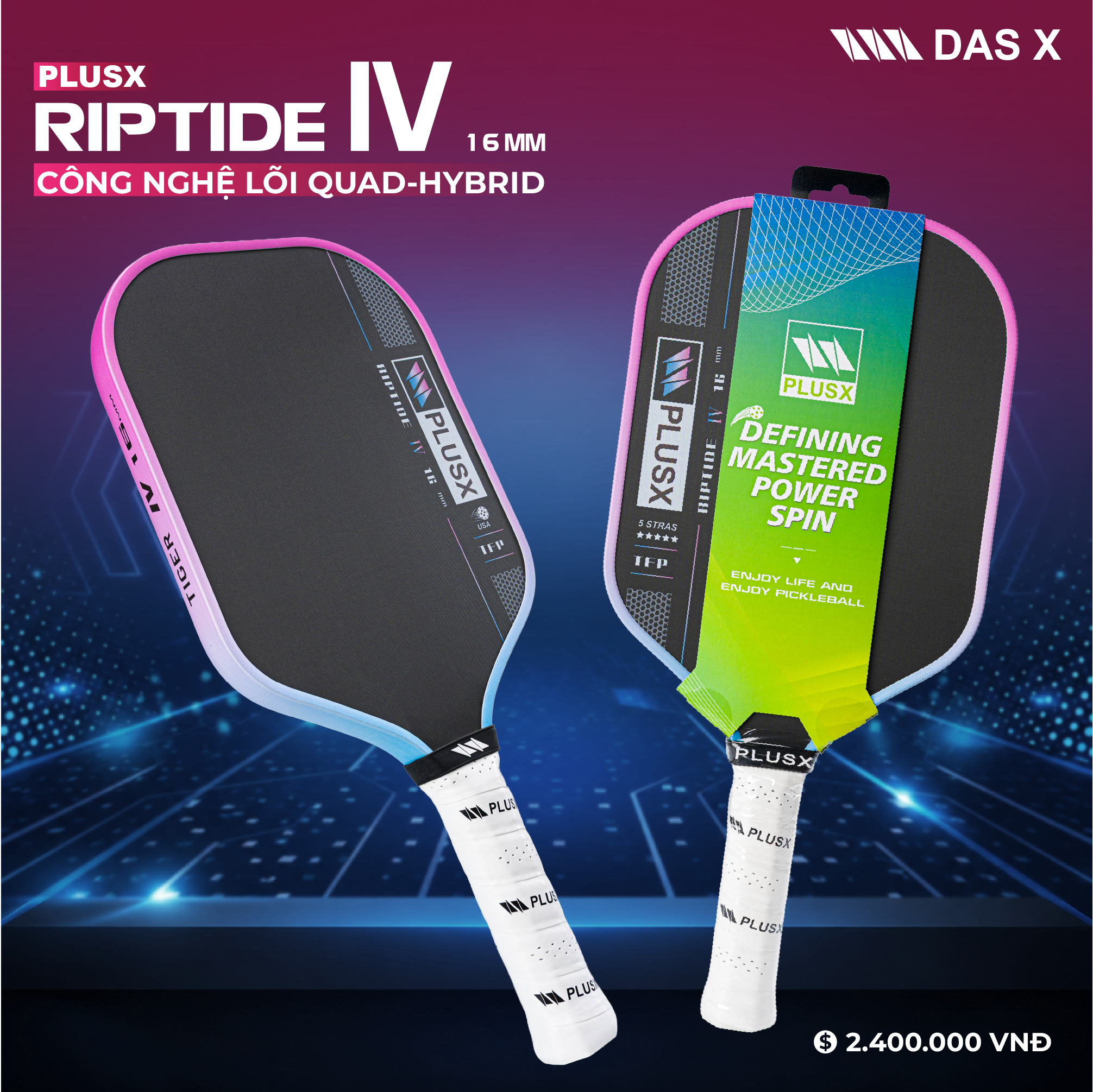 Vợt Pickleball_PLUSX RIPTIDE IV