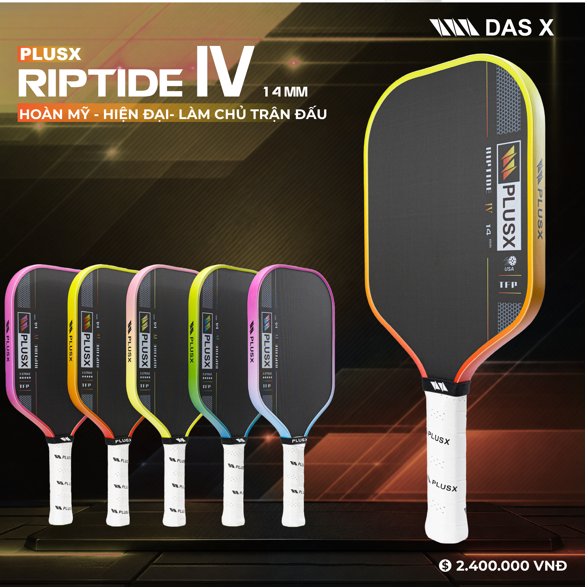 Vợt Pickleball_PLUSX RIPTIDE IV