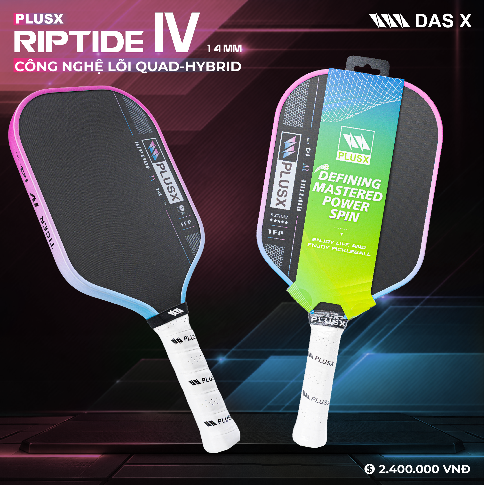 Vợt Pickleball_PLUSX RIPTIDE IV