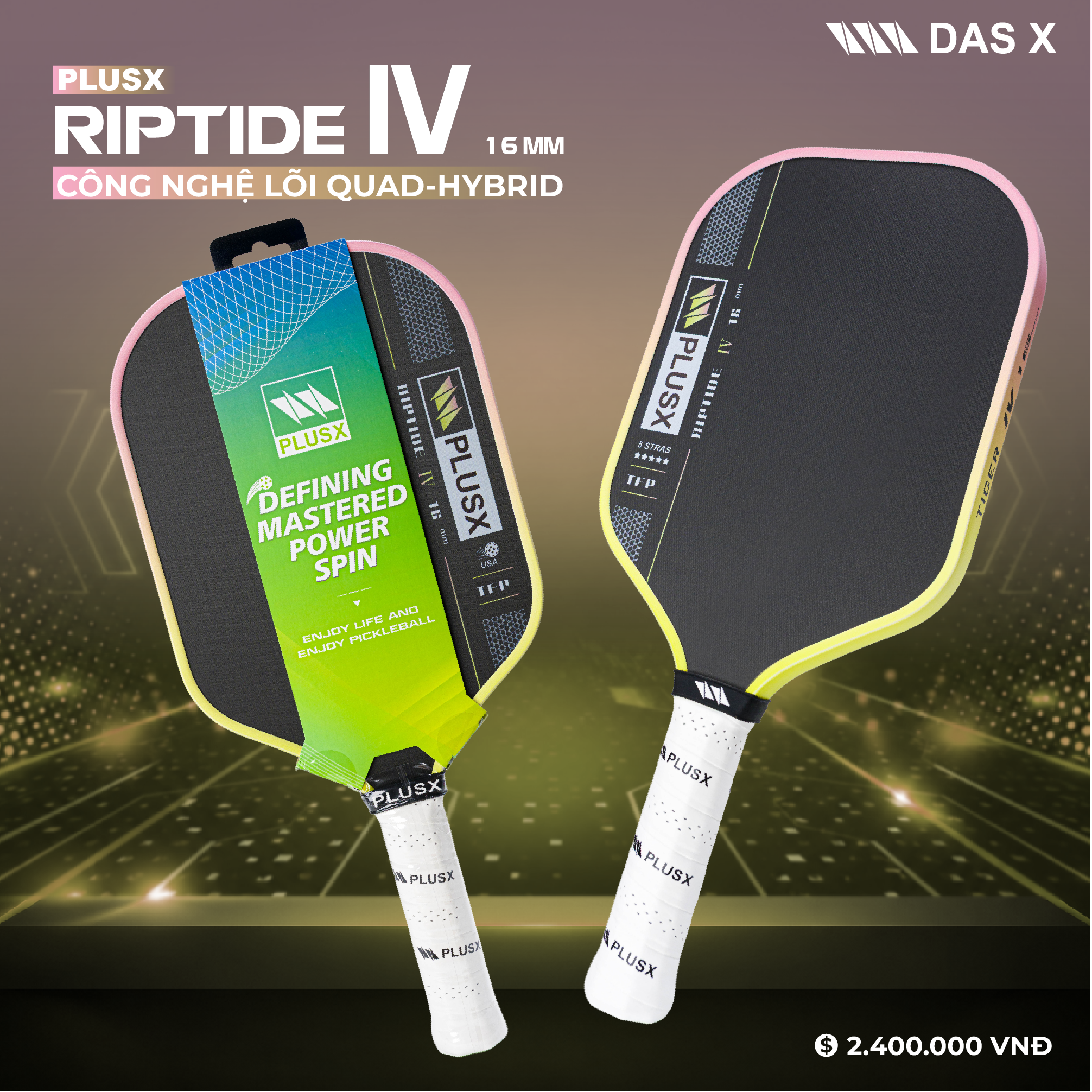 Vợt Pickleball_PLUSX RIPTIDE IV