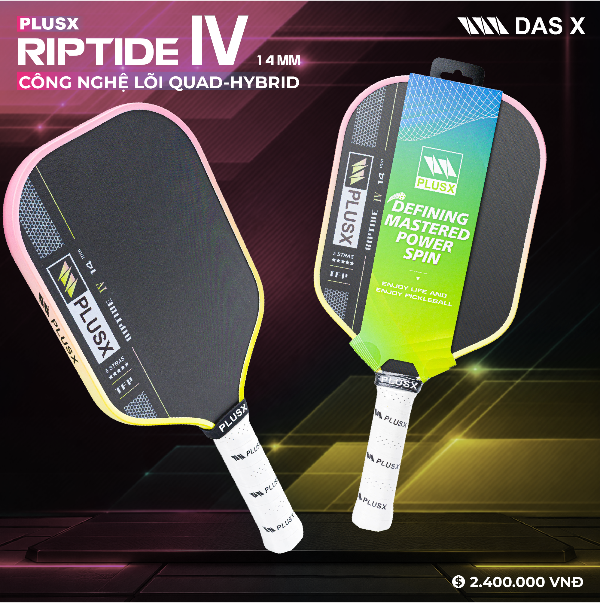 Vợt Pickleball_PLUSX RIPTIDE IV