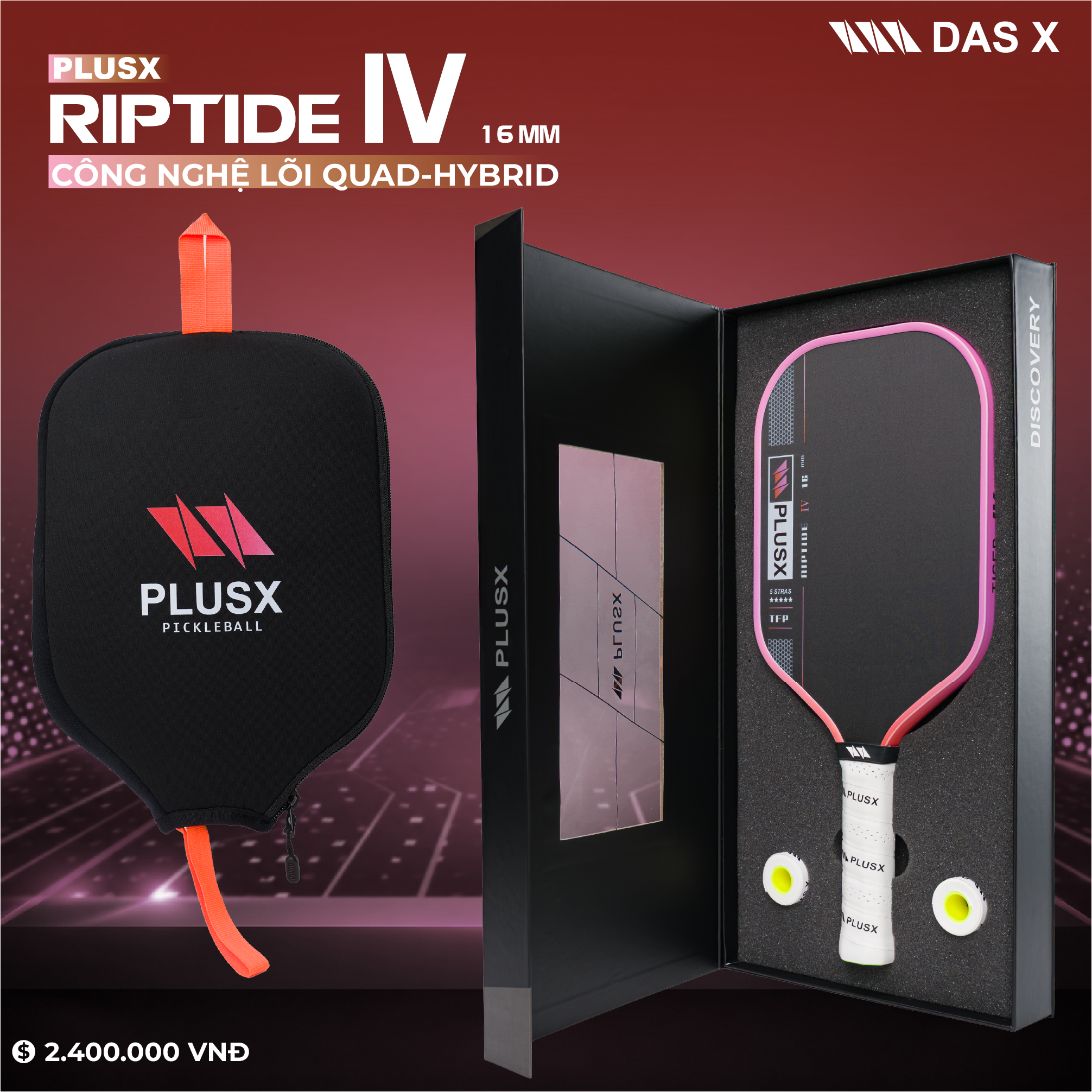 Vợt Pickleball_PLUSX RIPTIDE IV