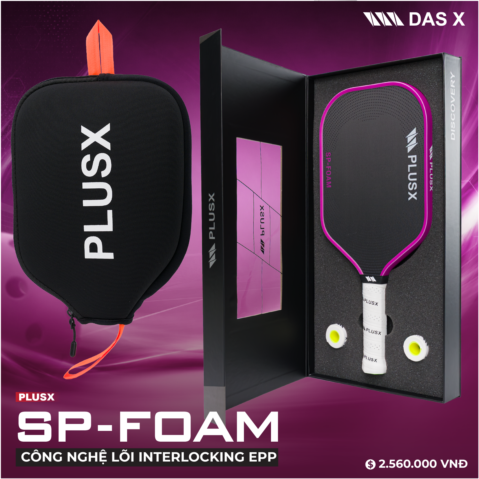 Vợt Pickleball PLUSX SP-FOAM - 16MM
