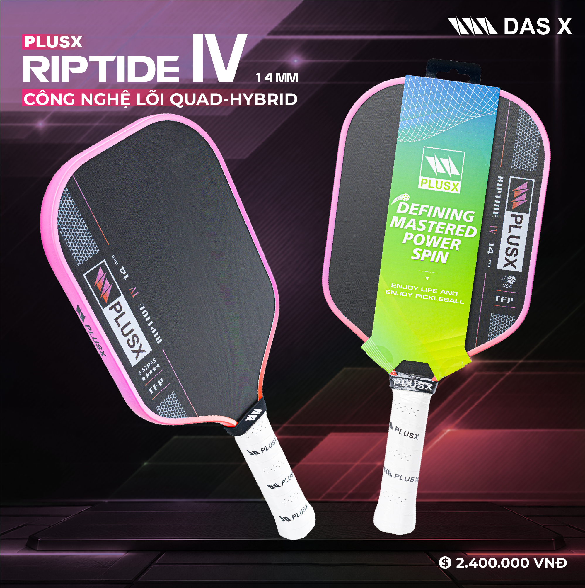 Vợt Pickleball_PLUSX RIPTIDE IV