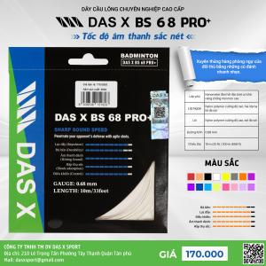 Dây vợt cầu lông bộ DAS X BS 68 Pro+ - Trắng