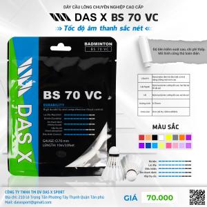 Dây vợt cầu lông bộ DAS X BS 70 VC - Trắng