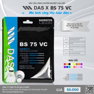 Dây vợt cầu lông bộ DAS X BS 75 VC - Trắng