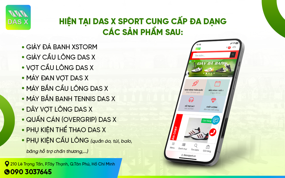 DASXSPORT tuyển đại lý phân phối các sản phẩm sau: