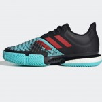 GIÀY TENNIS ADIDAS SOLECOURT (CORE BLACK / PULSE AQUA / SOLAR RED)