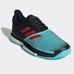 GIÀY TENNIS ADIDAS SOLECOURT (CORE BLACK / PULSE AQUA / SOLAR RED)