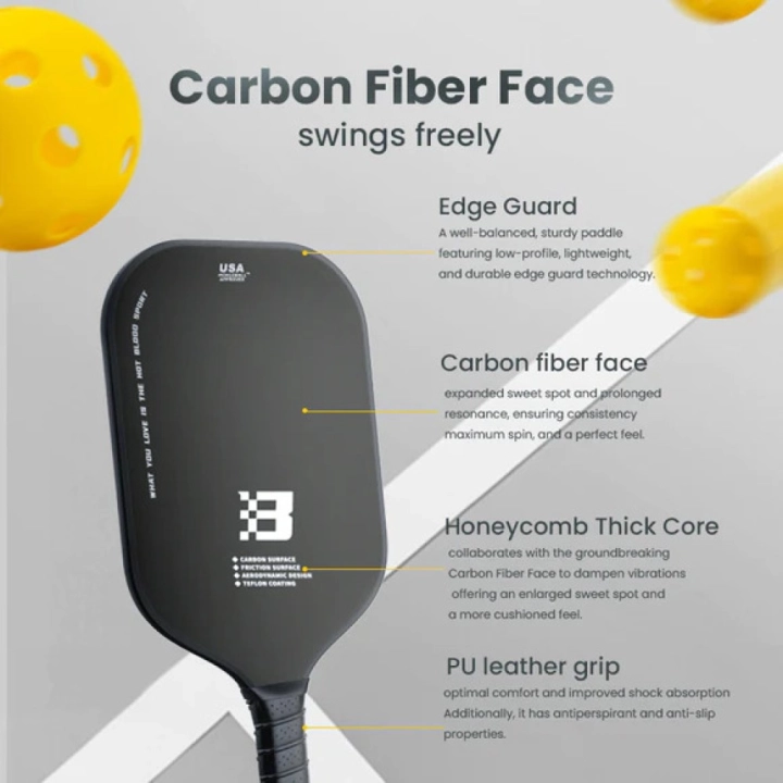 Vợt Pickleball Beesoul Carbon Fiber STX1