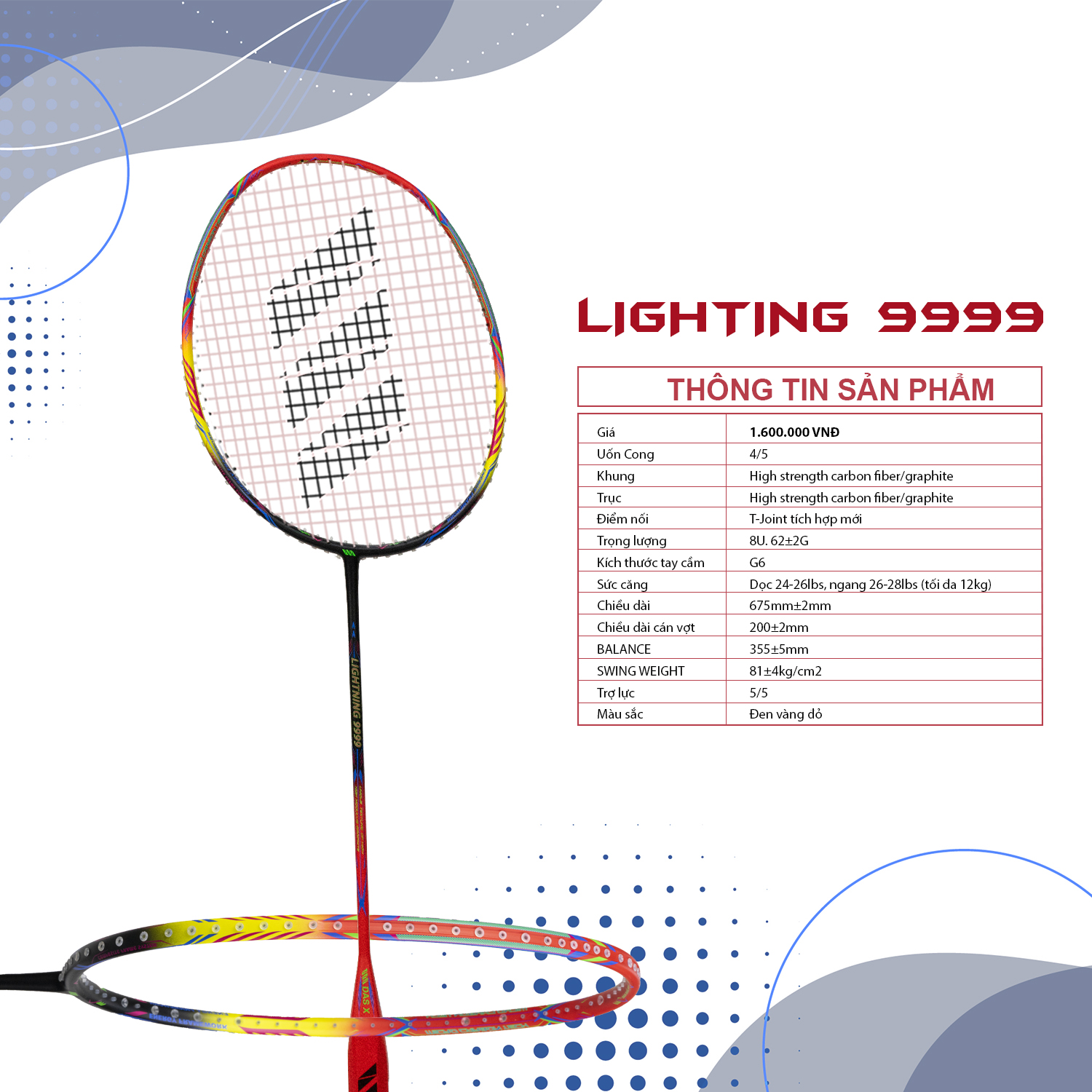 Vợt cầu lông DAS X LIGHTNING 9999