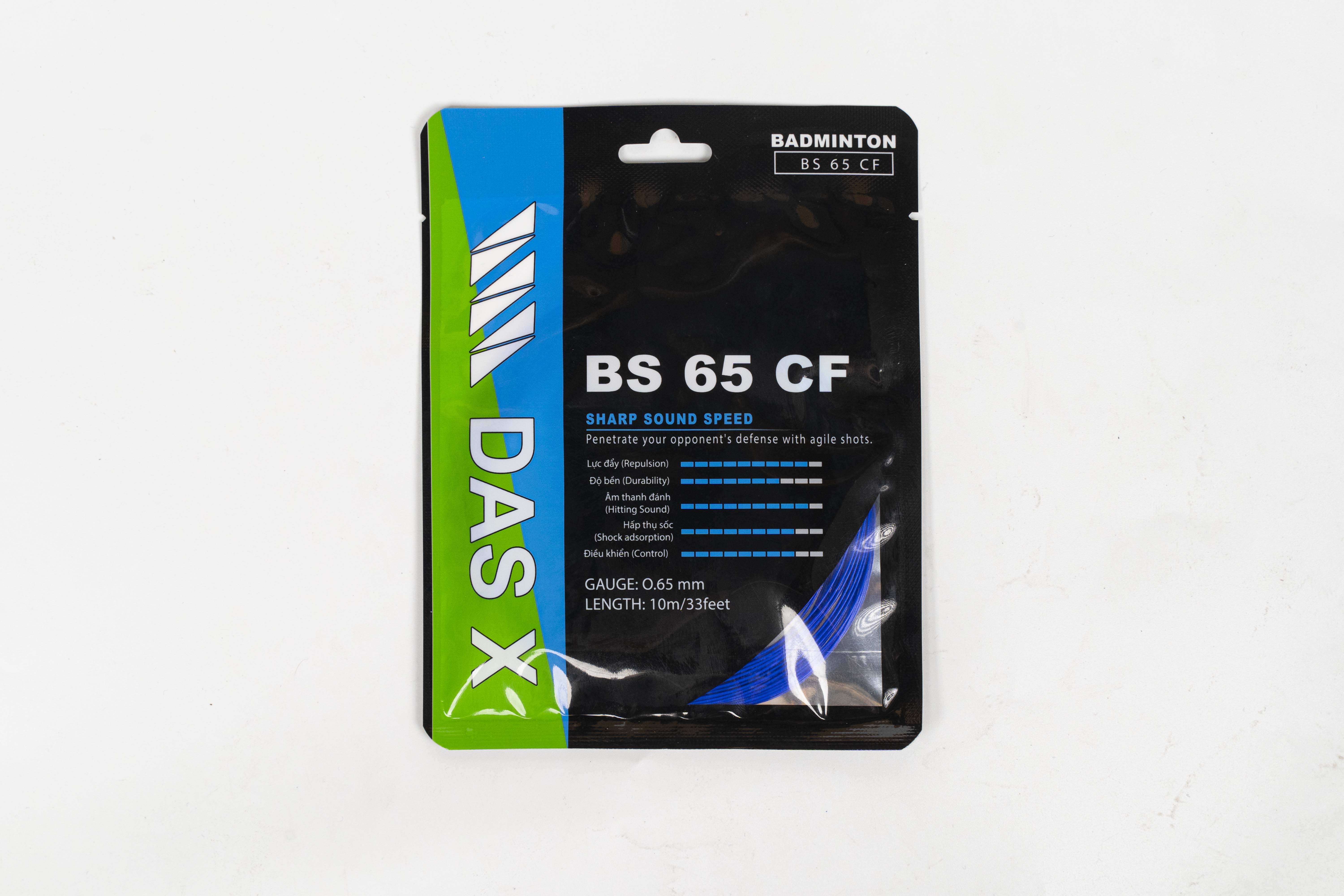 Dây vợt cầu lông bộ DAS X BS 65 CF - Xanh bích/xanh dương