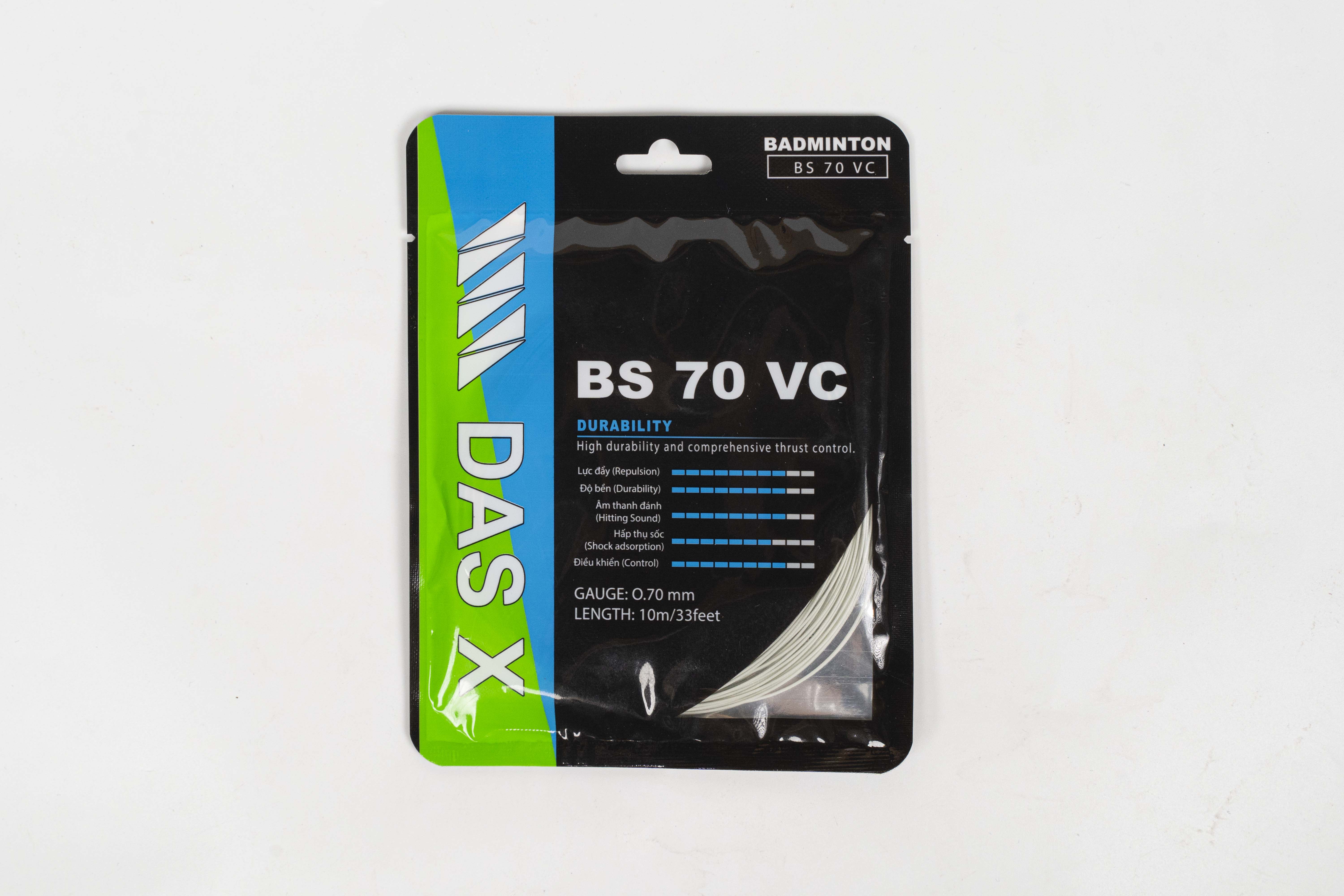 Dây vợt cầu lông bộ DAS X BS 70 VC - Xám