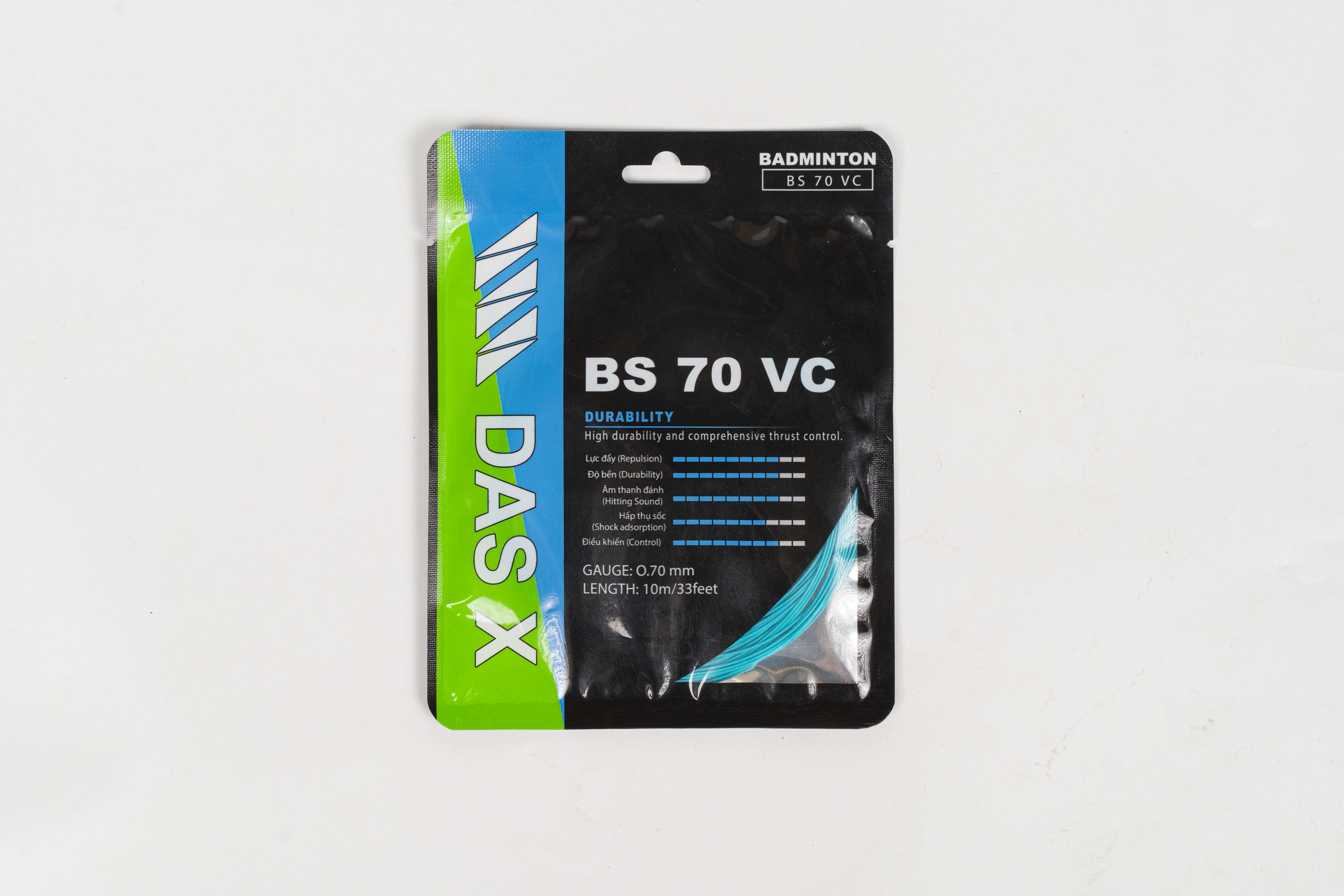 Dây vợt cầu lông bộ DAS X BS 70 VC - Xanh ngọc lam