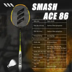 Vợt cầu lông DAS X SMASH ACE 86 - Cam chuối